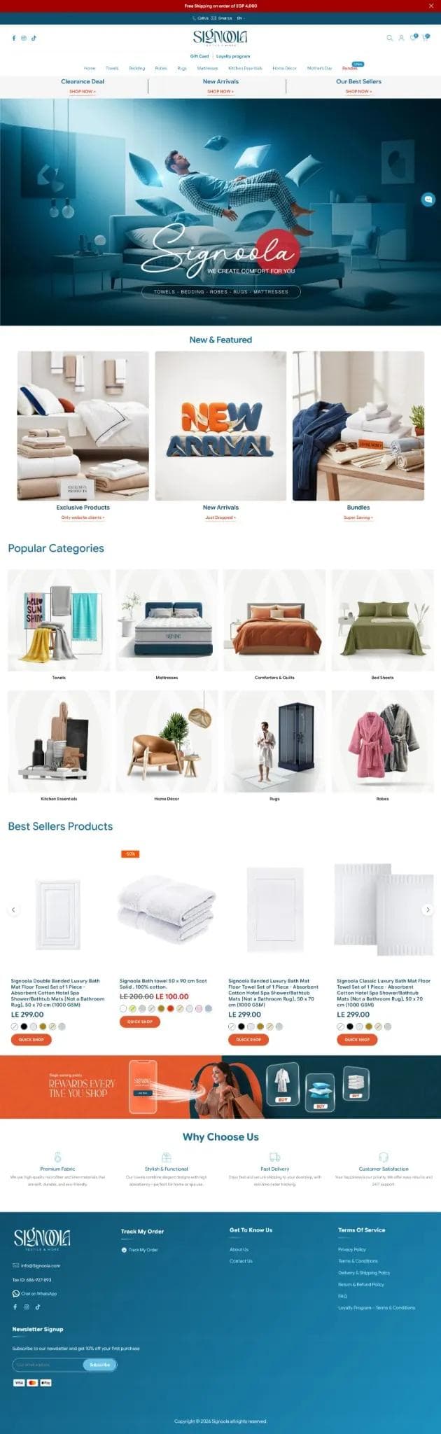 Signoola desktop storefront screenshot