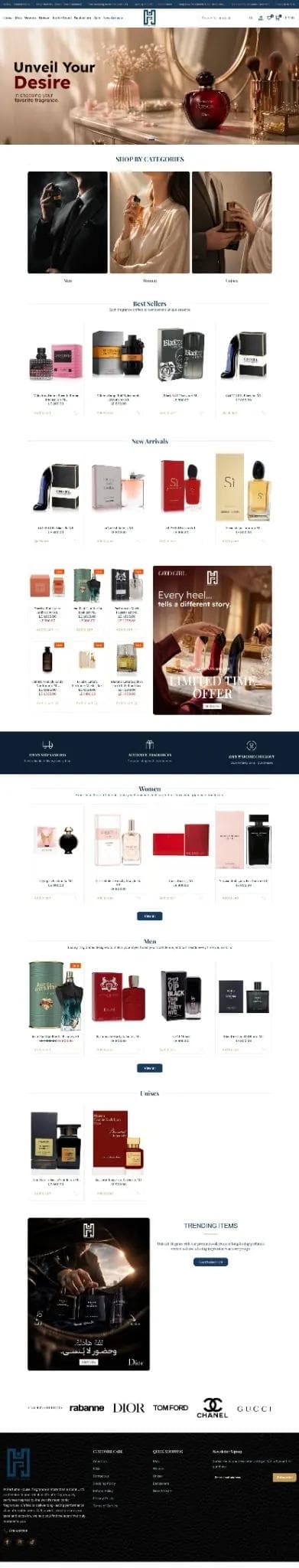 Perfume House desktop storefront screenshot